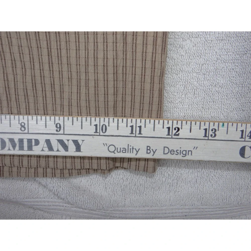 New Look Womens Wide Leg Pinstripe Pants Tan Brown Elastic Waist Size L 3984
